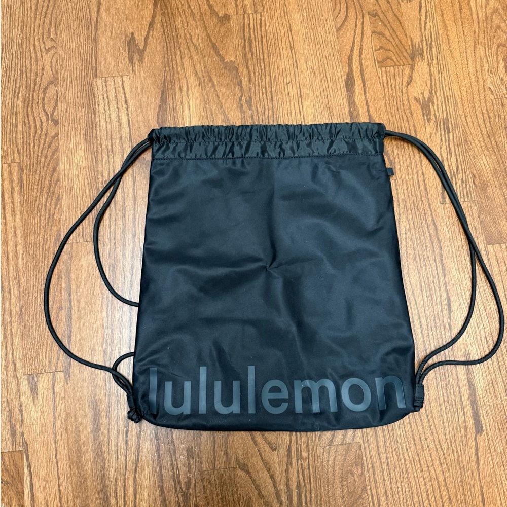 lululemon athletica Black Drawstring Pack with Logo